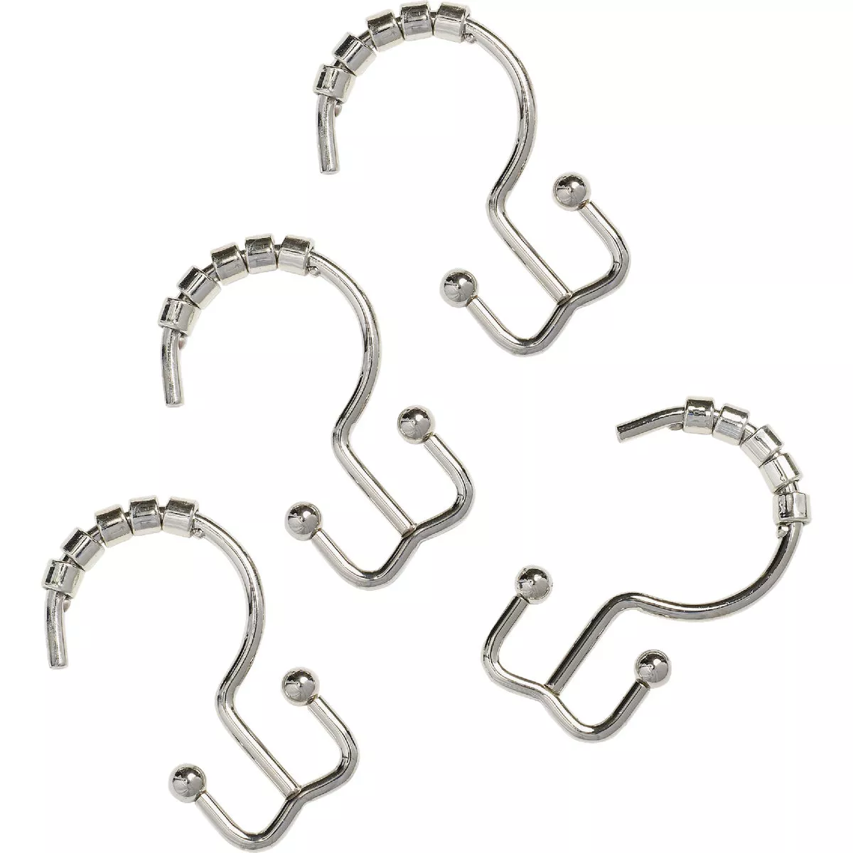 Zenith Zenna Home Chrome Double Roller Shower Curtain Hook (12 Count) - photo 4