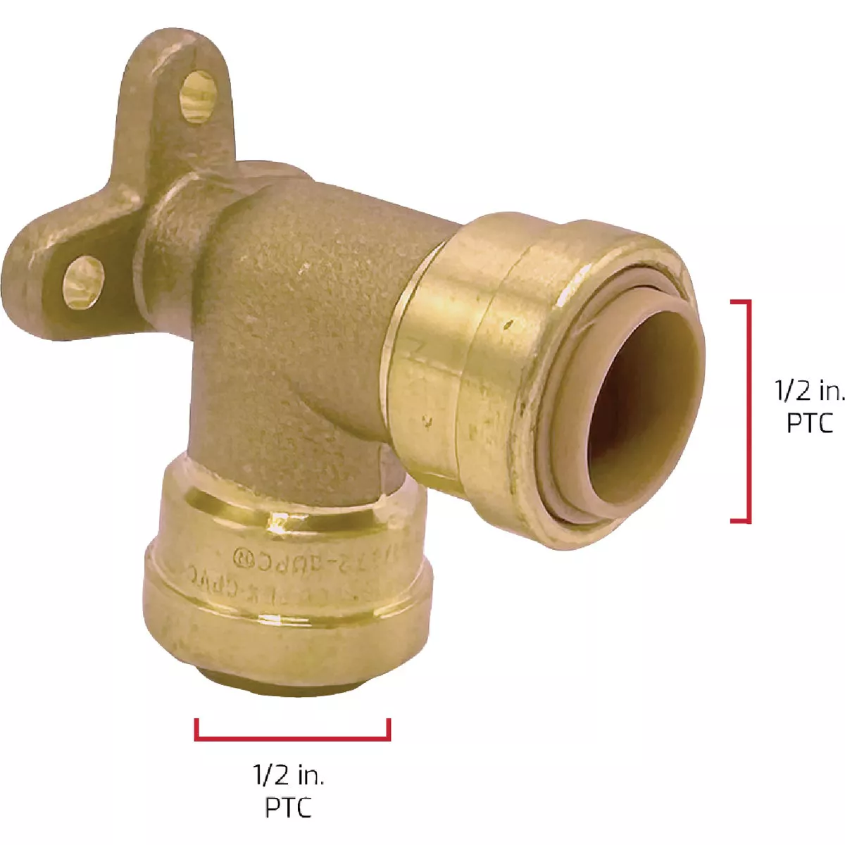 QuickFitting 1/2 In. x 1/2 In. Push-to-Connect Brass 90 Deg Drop Ear Elbow - photo 4