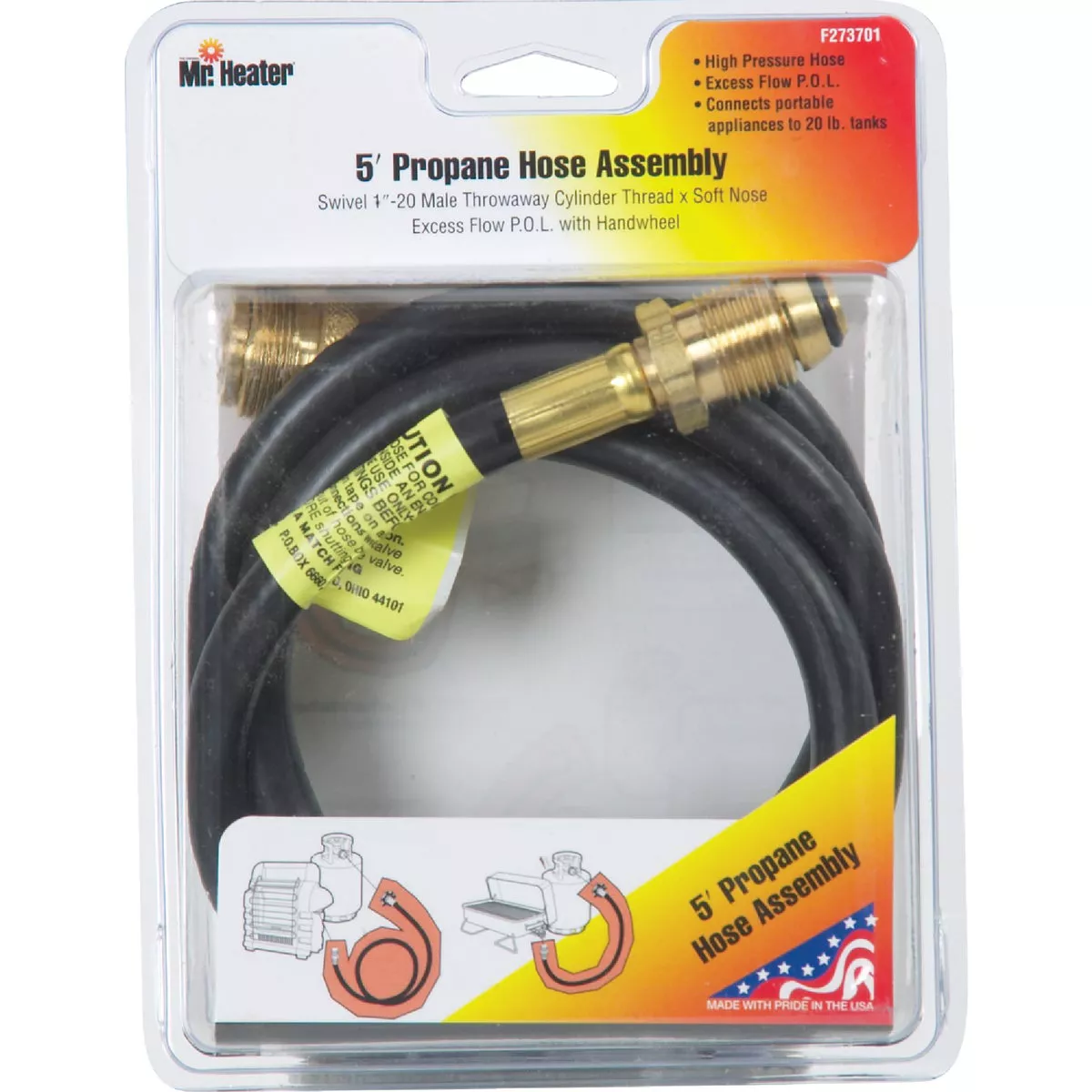 MR. HEATER 5 Ft. x Swivel 1 In.-20 Male Throwaway Cylinder Mr. Heater Buddy LP Hose Assembly - photo 2