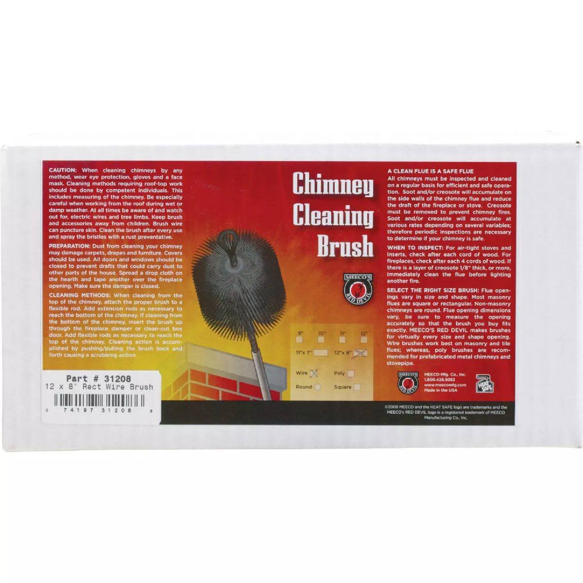 Meeco's Red Devil 12 In. x 8 In. Rectangular Wire Chimney Brush - photo 2