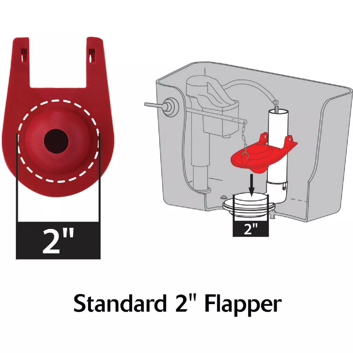 Korky Plus 2 In. Rubber Adjustable Flapper with Float and Chain - photo 3
