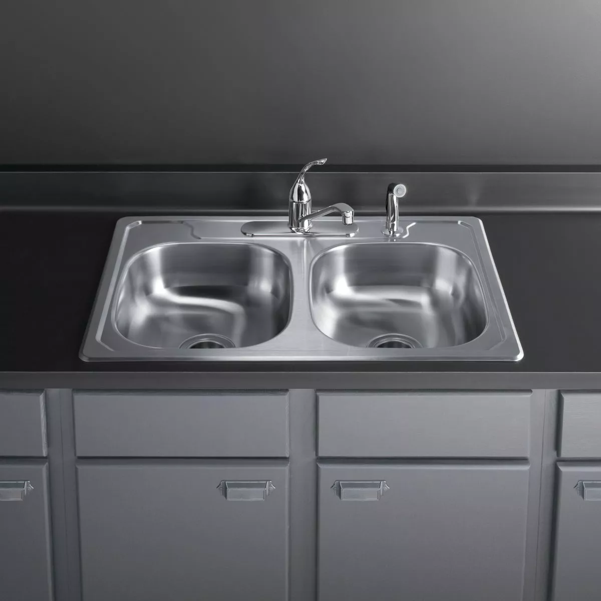 Sterling Middleton Double Bowl 33 In. x 22 In. x 6 In. Deep Stainless Steel Drop-In Kitchen Sink - photo 2