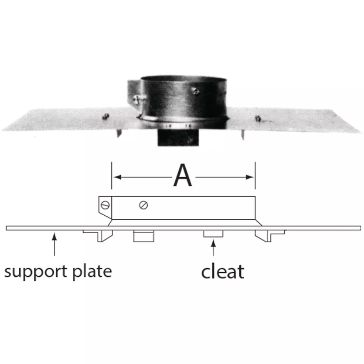 SELKIRK RV 6 In. x 6-5/8 In. x 17 In. x 12 In. Pipe Support Assembly