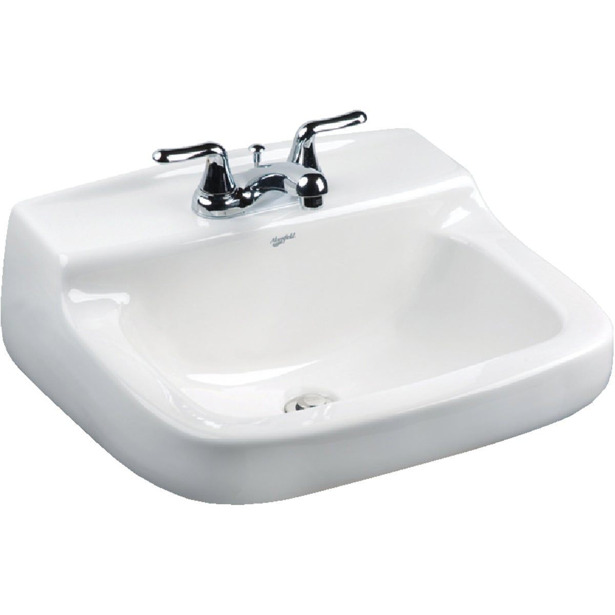 Mansfield Walnut Knoll Rectangular Wall Hung Bathroom Sink, White Do it Best