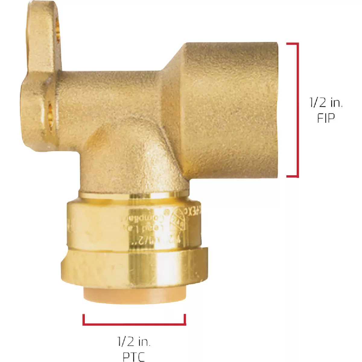 QuickFitting 1/2 In. Push-to-Connect x 1/2 In. FNPT Brass 90 Deg Drop Ear Elbow - photo 5