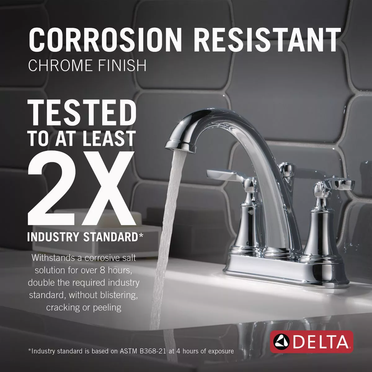 Delta Woodhurst Chrome 2-Handle Centerset Bathroom Faucet - photo 2