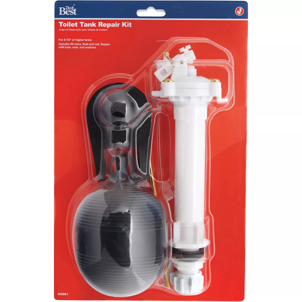 Do it Best 8-1/2 In. Plastic Anti-Siphon Tank Repair Kit, Flush 