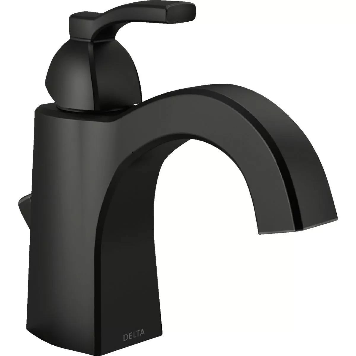 Delta Flynn Matte Black 1-Handle Lever Centerset Bathroom Faucet with Pop-Up