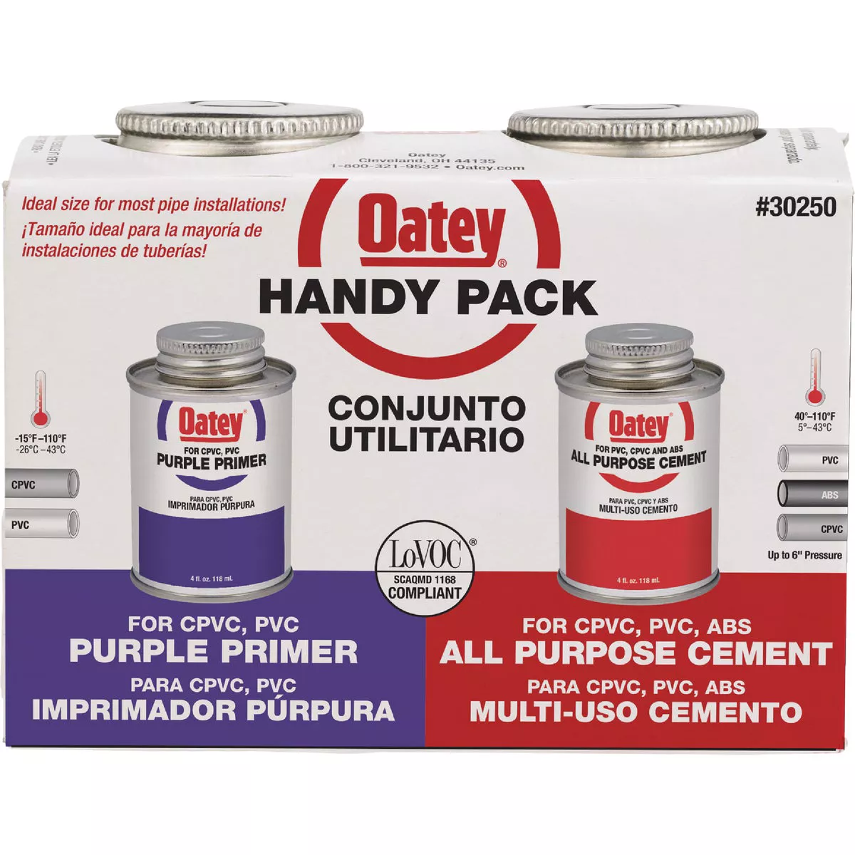 Oatey 4 Oz. AllPurpose ABS, PVC & CPVC Clear Cement & Purple Primer