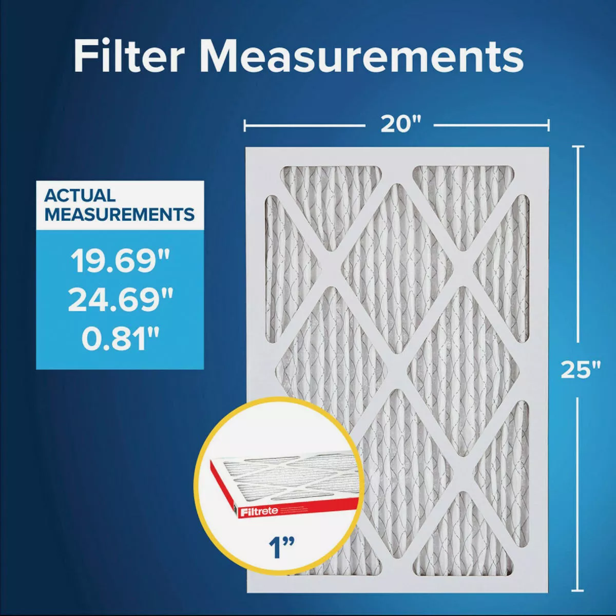Filtrete 20 In. x 25 In. x 1 In. 1000/1085 MPR Allergen Defense Furnace Filter, MERV 11 - photo 2