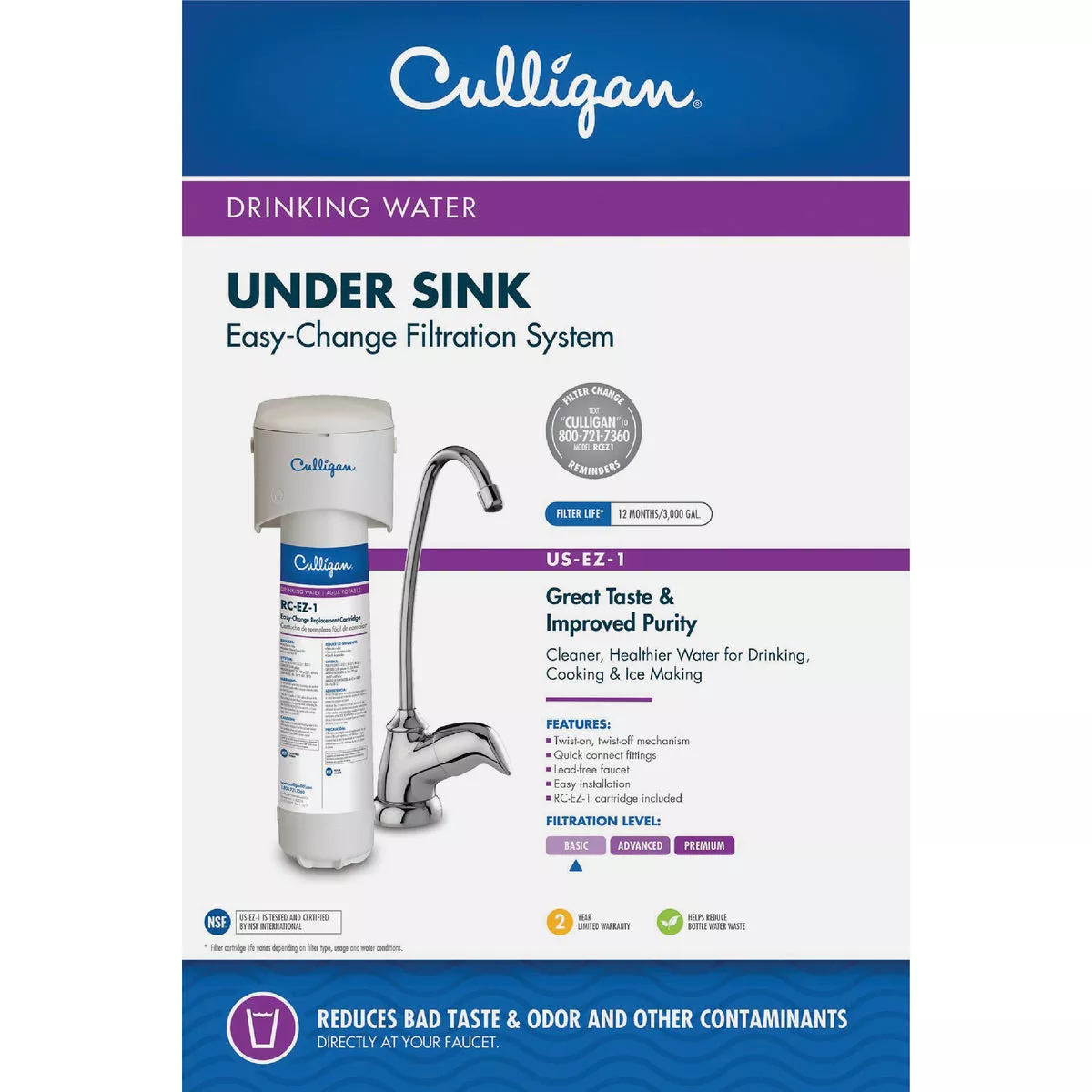 Culligan Easy-Change Under Sink Drinking Water System Level 1 Filter - photo 3