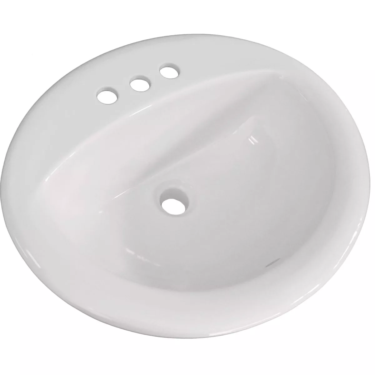 Compass Manufacturing Canton Oak Lawn Oval Drop-In Bathroom Sink, White