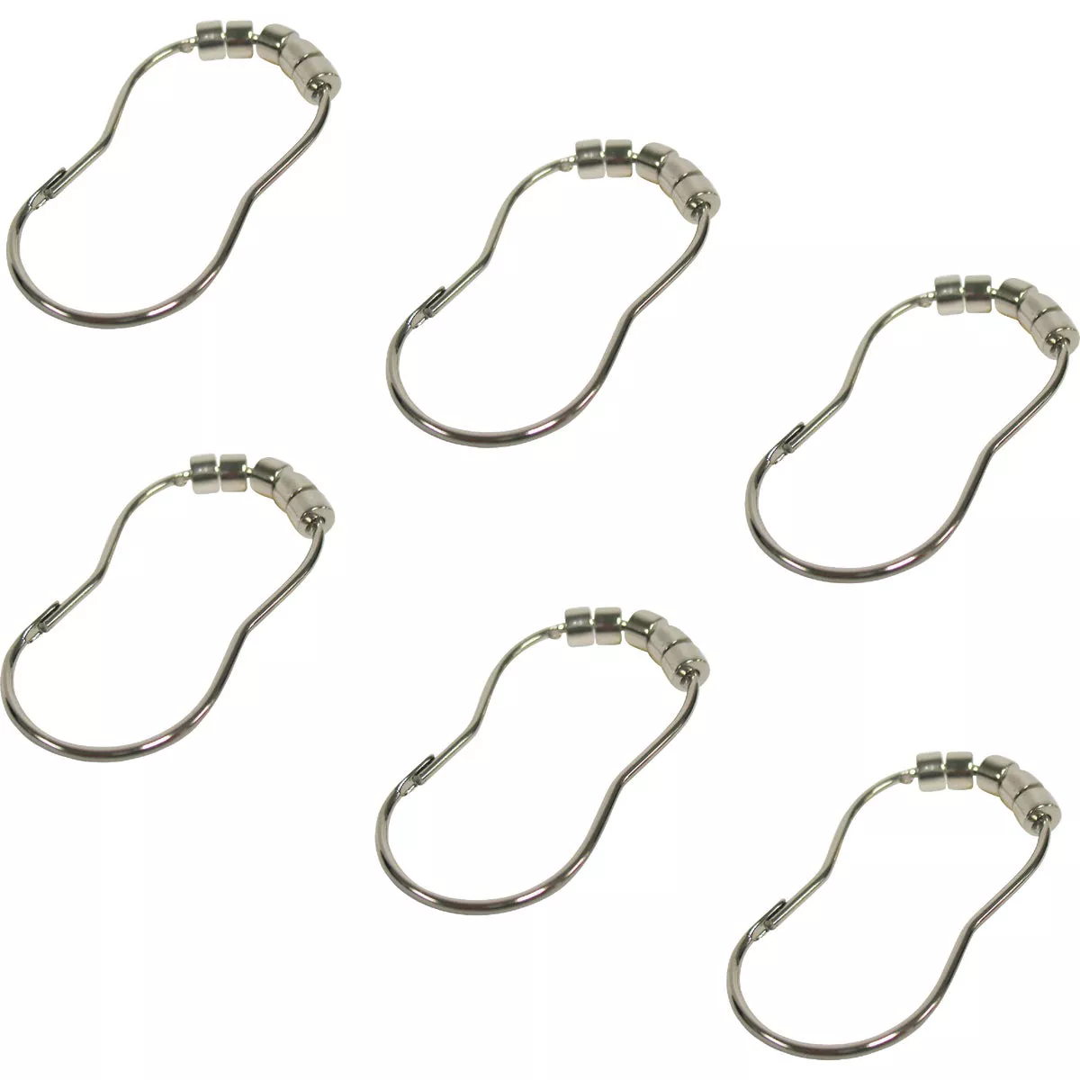 Zenith Zenna Home Chrome Roller Shower Curtain Hook (12 Count) - photo 4