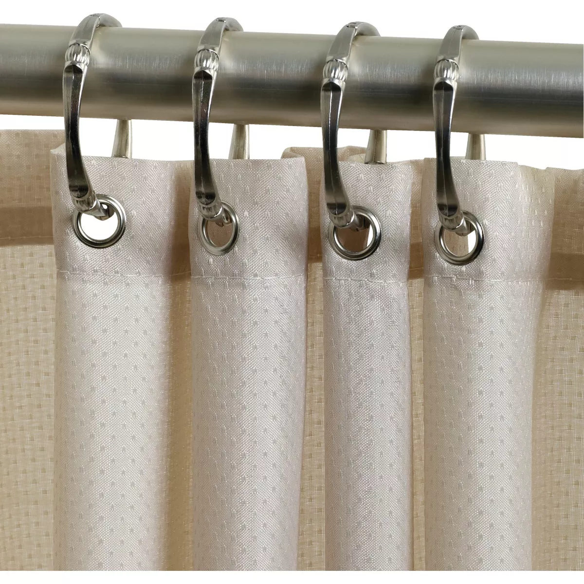 Zenna Home 70 In. x 72 In. Tan Fabric Shower Curtain