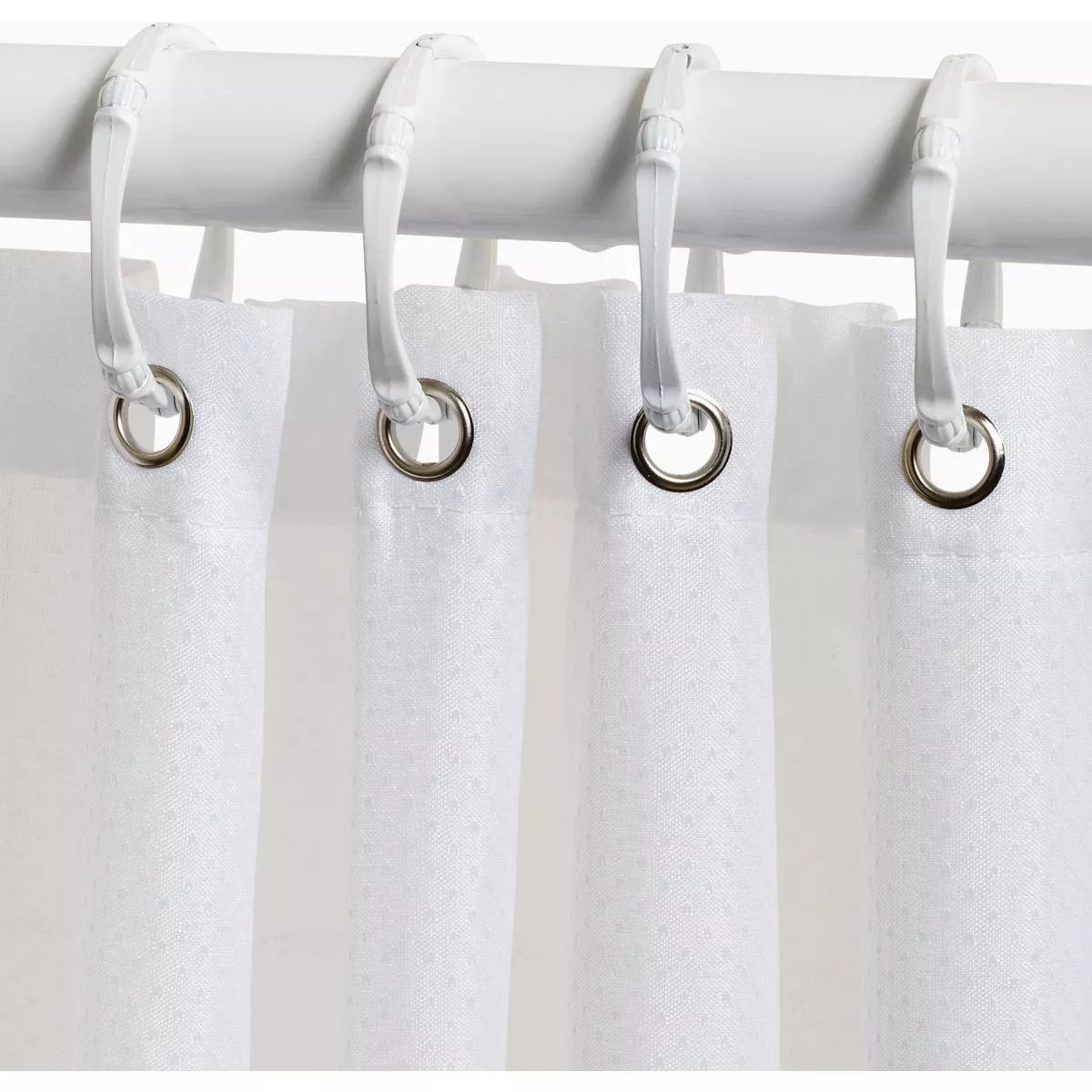 Zenna Home 70 In. x 72 In. White Fabric Shower Curtain - photo 2