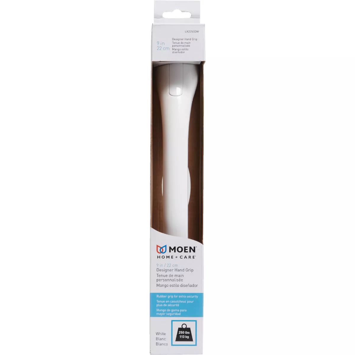 Moen Home Care 9 In. Concealed Screw Grab Bar with Rubber Pad, Glacier - photo 2