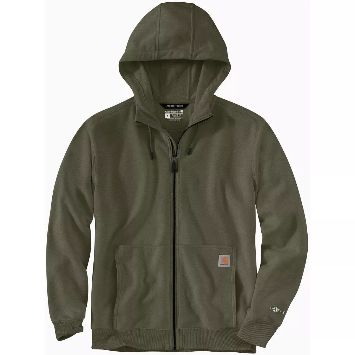 Carhartt Force Men's 2XL Tall Basil Heather Lightweight Full Zip Sweatshirt, Relaxed Fit