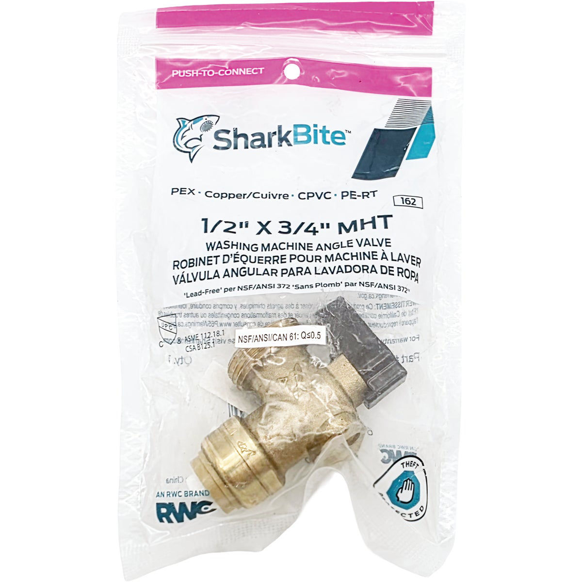 SharkBite 1/2 in. x 3/4 in. MHT PushtoConnect Angle Washing Machine