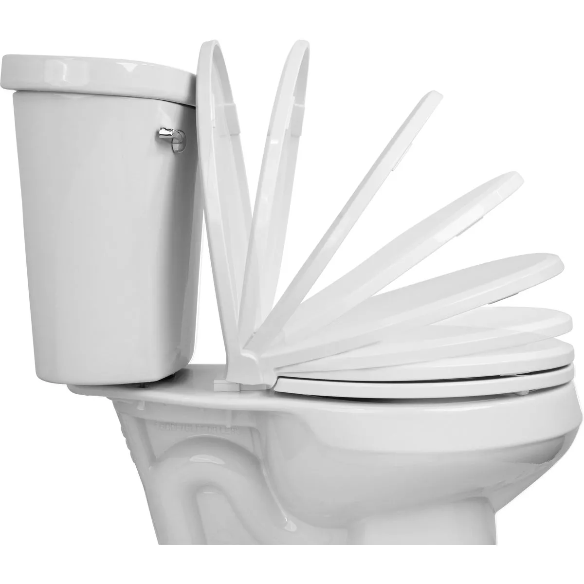 Centoco Elongated Closed Front White Plastic Toilet Seat with Slow Close - photo 5