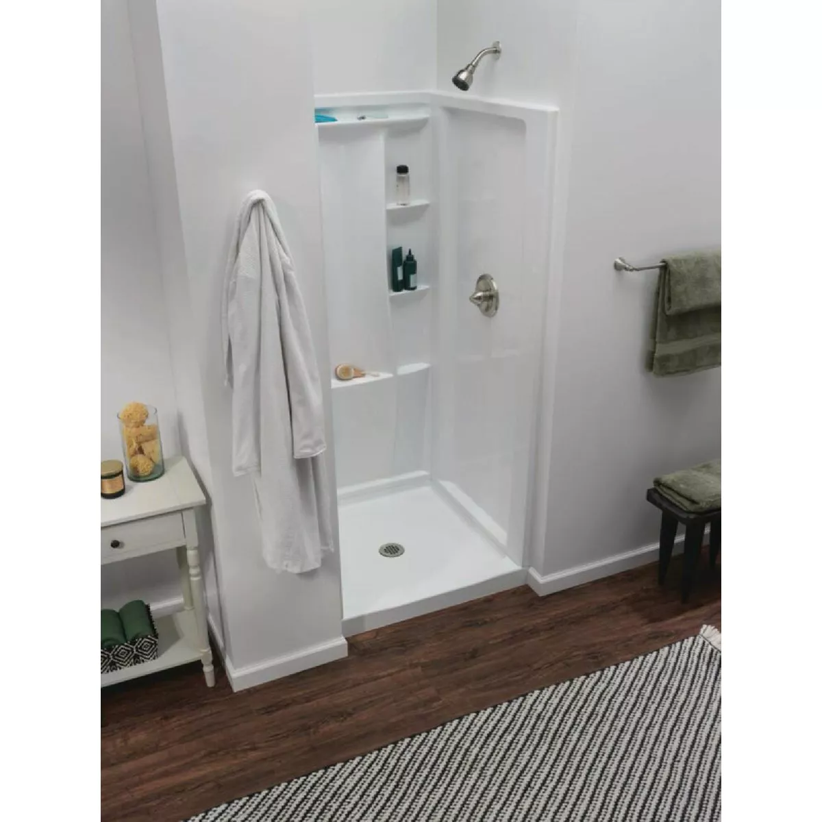 Delta Classic 500 36 In. x 73.25 In. x 36 In. Alcove Shower Wall, White (3-Piece) - photo 2