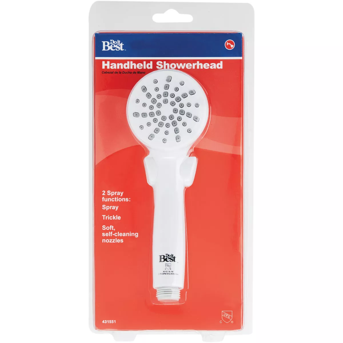Home Impressions 2-Spray 1.8 GPM Handheld Shower Head, White - photo 2