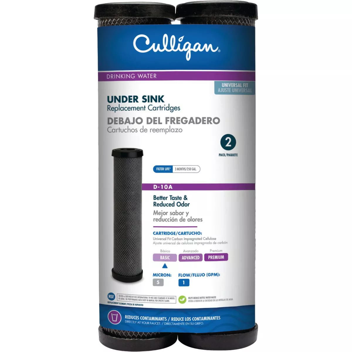 Culligan D-10A Under Sink Drinking Water Filter Cartridge, (2-Pack) - photo 2
