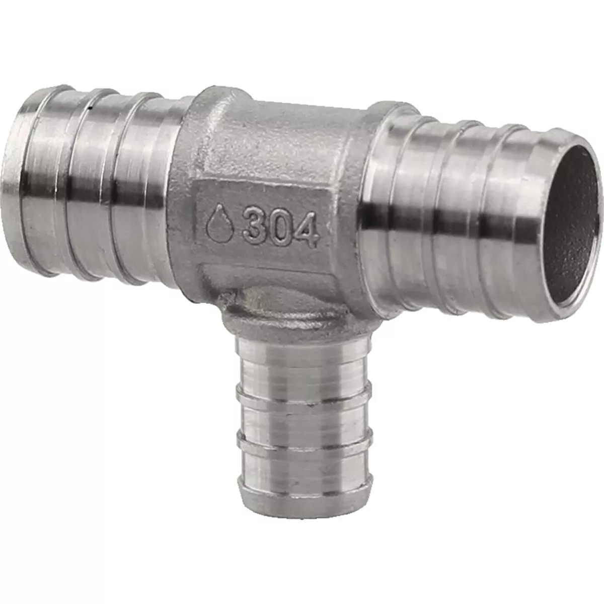 PlumbEeze 3/4 In. x 3/4 In. x 1/2 In. Stainless Steel PEX Tee