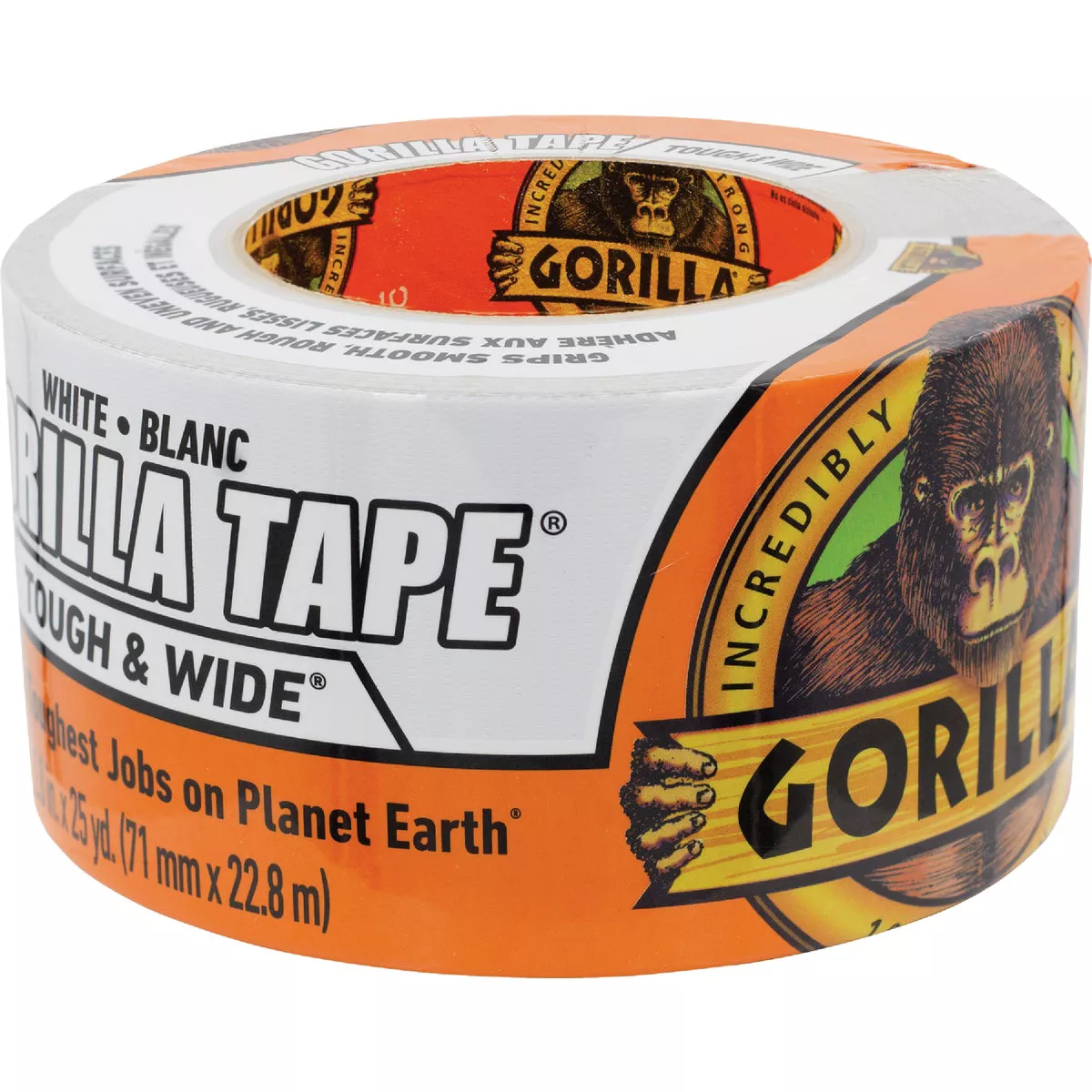 Gorilla 2.88 In. x 25 Yd. Tough & Wide Heavy-Duty Duct Tape, White - photo 2