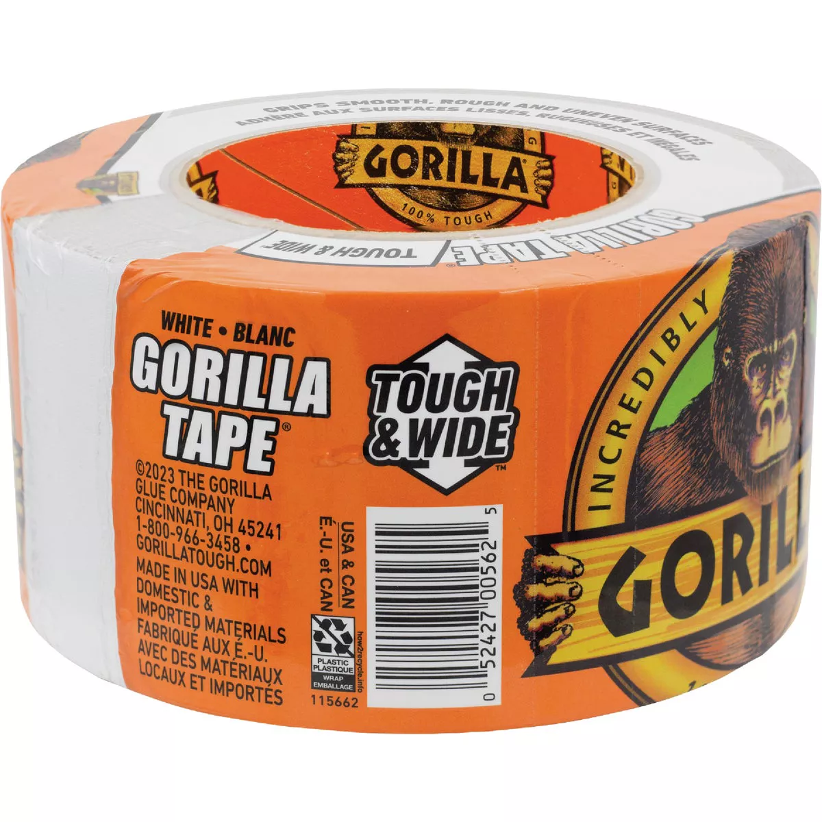 Gorilla 2.88 In. x 25 Yd. Tough & Wide Heavy-Duty Duct Tape, White - photo 3