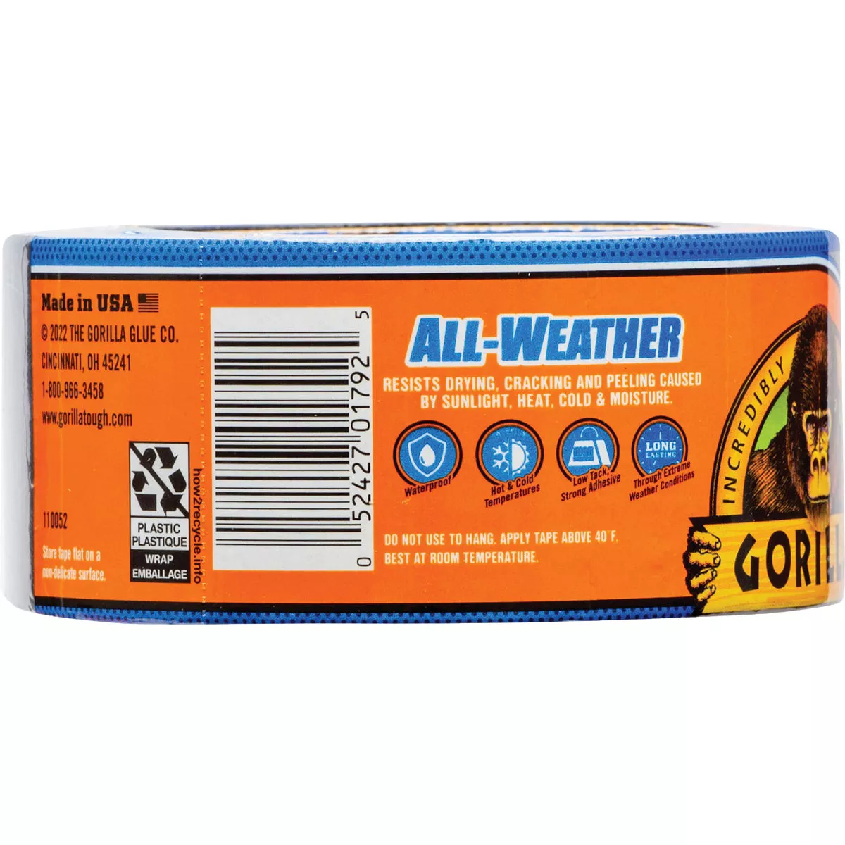 Gorilla 1.88 In. x 10 Yd. All Weather Tape, Black - photo 3