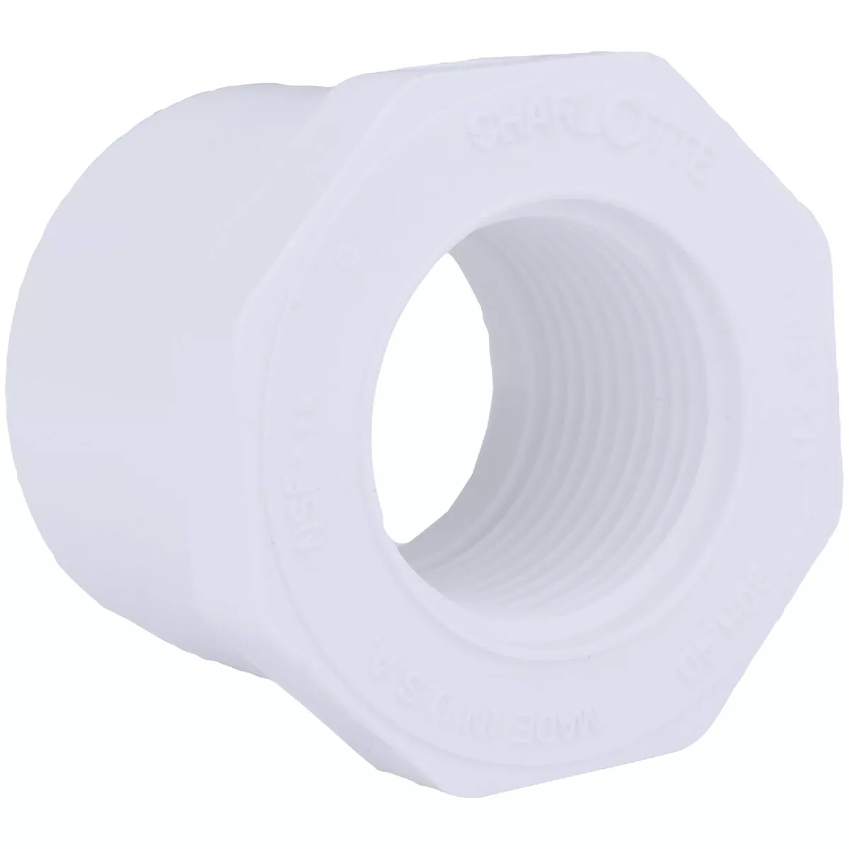 Charlotte Pipe 1-1/2 In. SPG x 1 In. FPT Schedule 40 PVC Bushing