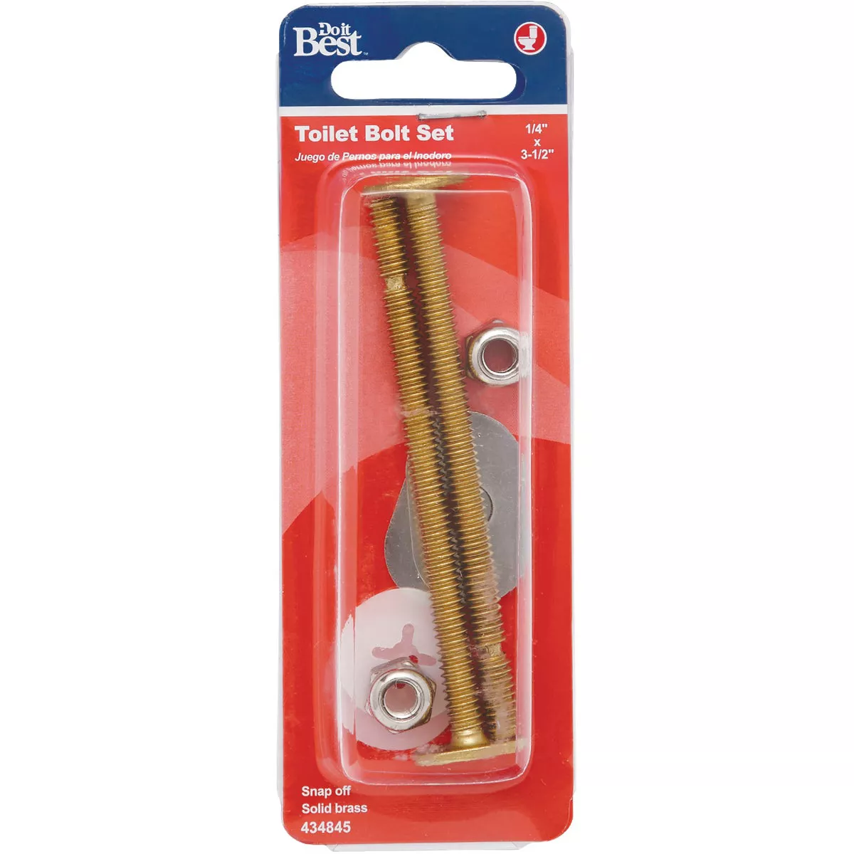 Do it Best 1/4 In. x 3-1/2 In. Extra Long Solid Brass Toilet Bolts (2 Pack) - photo 2
