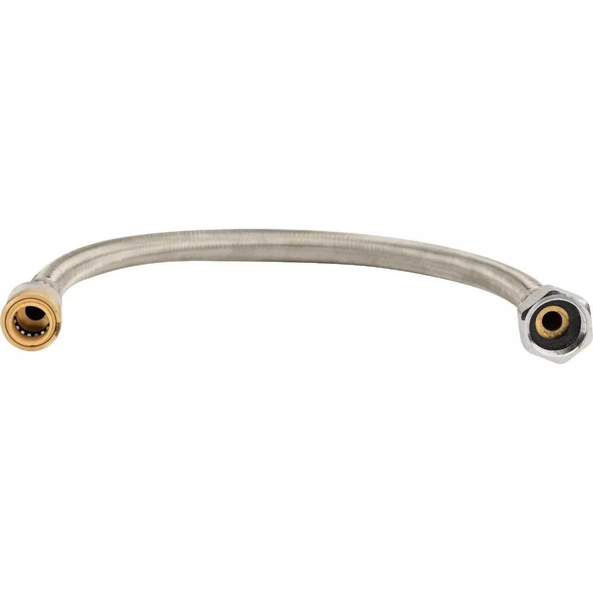 QuickFitting 1/2 In. Push-to-Connect x 3/4 In. FIP x 18 In. Braided Stainless Steel Water Heater Connector Hose - photo 5