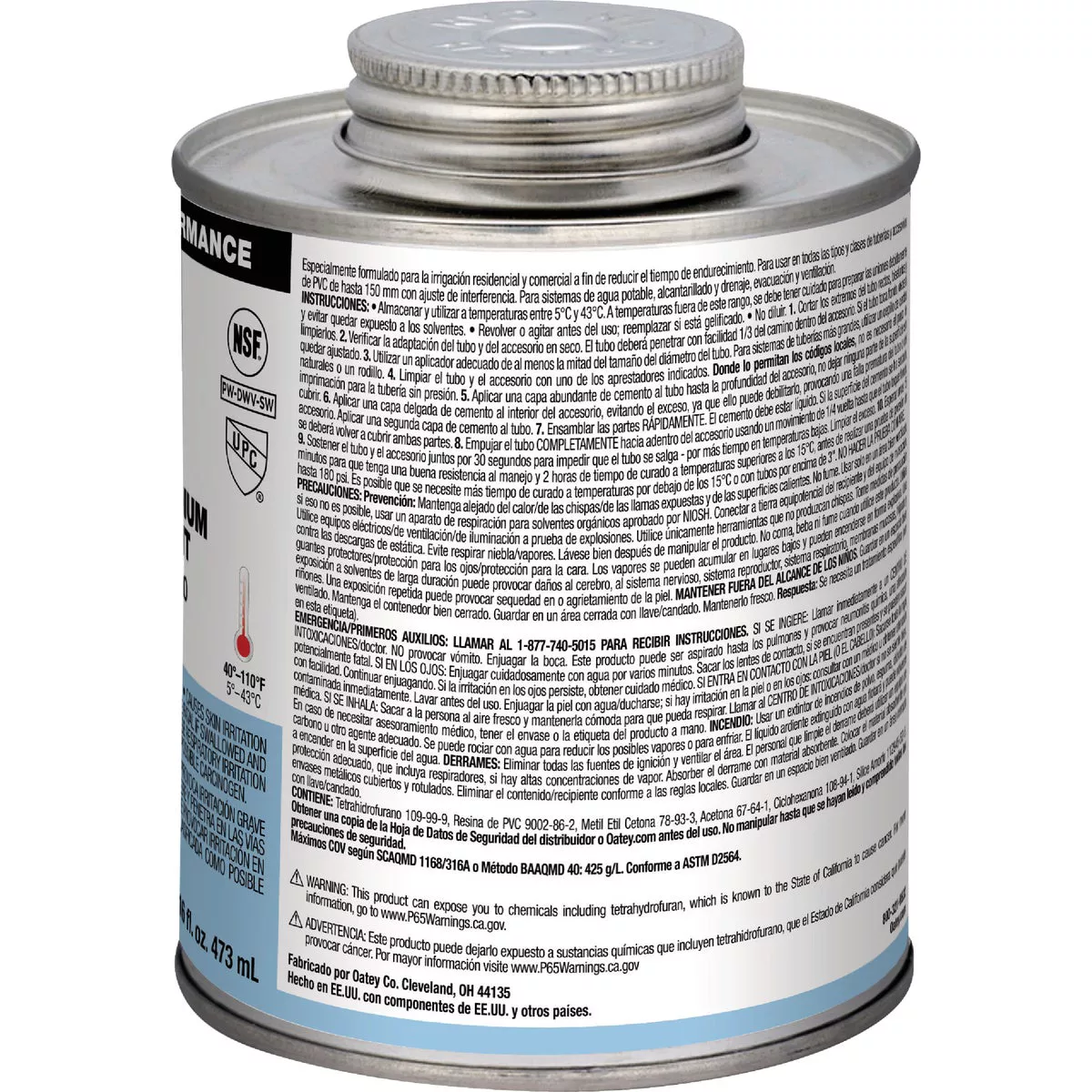 Oatey Rain-R-Shine 16 Oz. Low Voc Medium Bodied Blue PVC Cement - photo 3