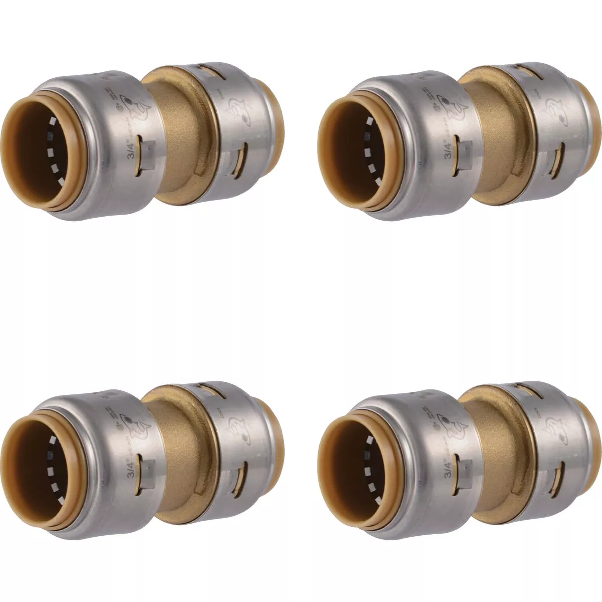 SharkBite 3/4 In. Push-to-Connect Straight Brass Coupling (4-Pack)