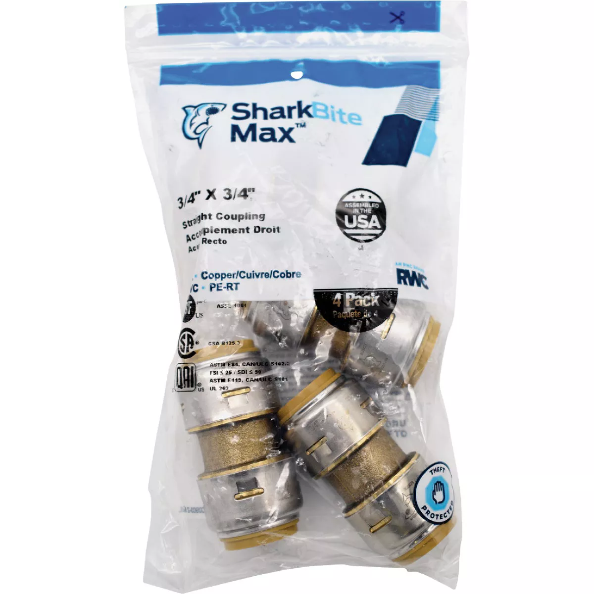 SharkBite 3/4 In. Push-to-Connect Straight Brass Coupling (4-Pack) - photo 5