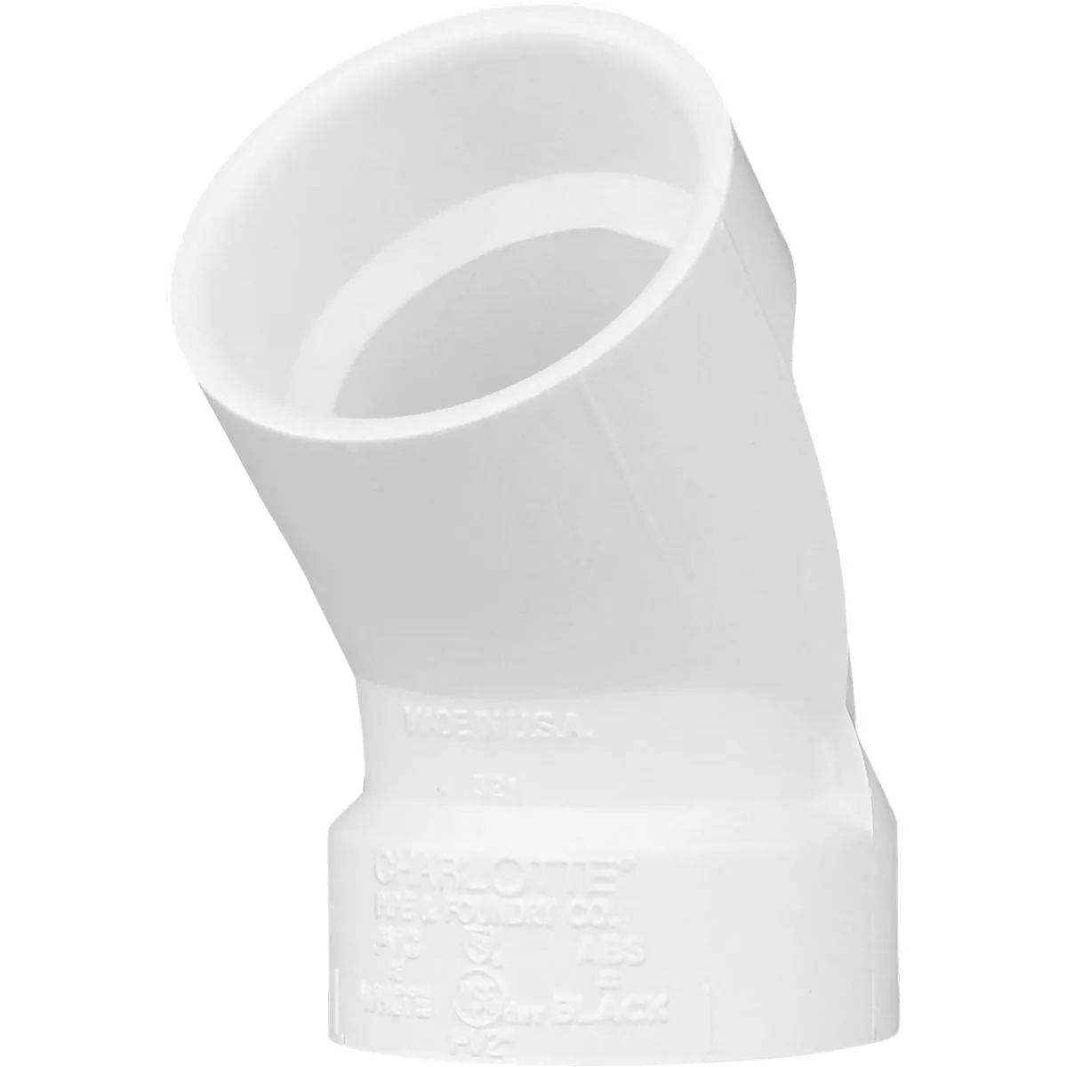 Charlotte Pipe 1-1/2 In. Schedule 40 45 Deg. Sanitary DWV PVC Elbow (1/8 Bend)