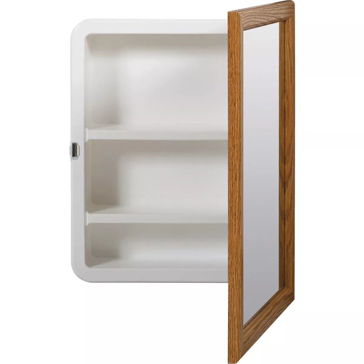 Zenith Oak 16.13 in W x 21.75 in H x 4.5 in D Single Mirror Surface/Recess Mount Framed Medicine Cabinet - photo 2