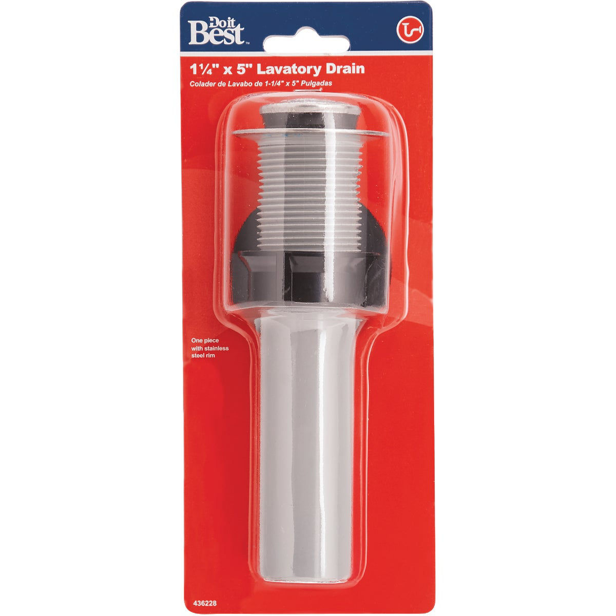 Do it Best 11/4 In. x 5 In. Plastic Bathroom Drain with Overflow Do