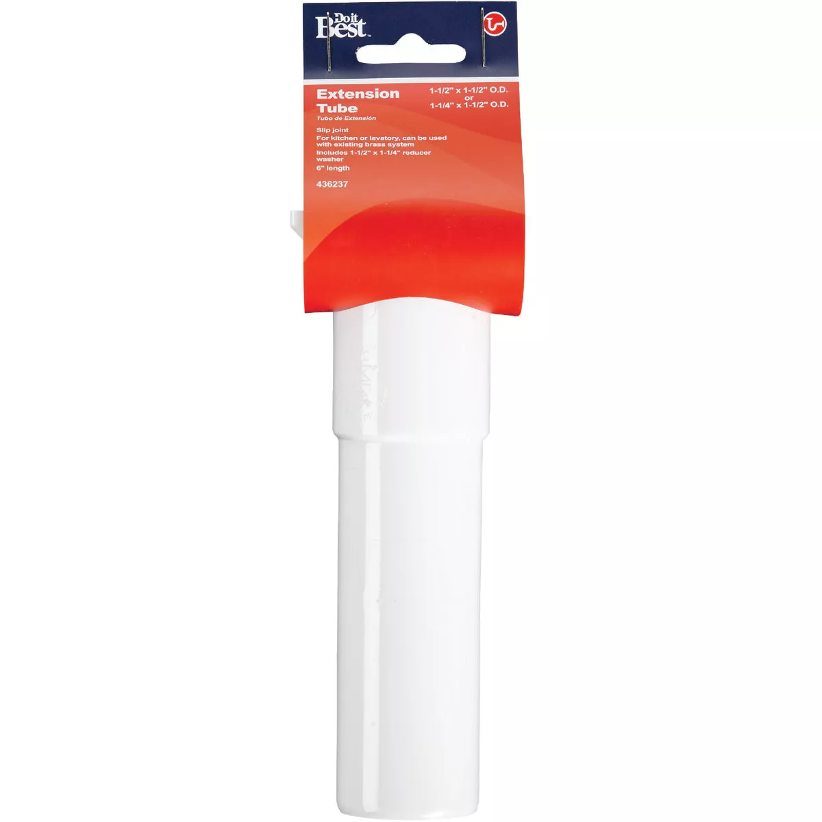 Do it Best 1-1/2 In. x 6 In. White Plastic Extension Tube - photo 2