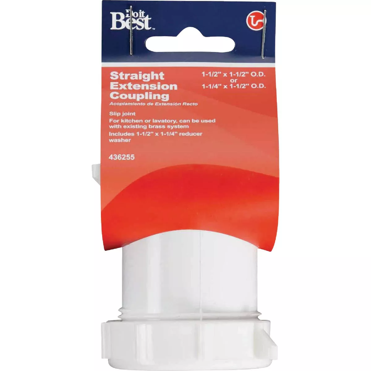 Do it Best 1-1/2 In. White Plastic Straight Extension Coupling - photo 2