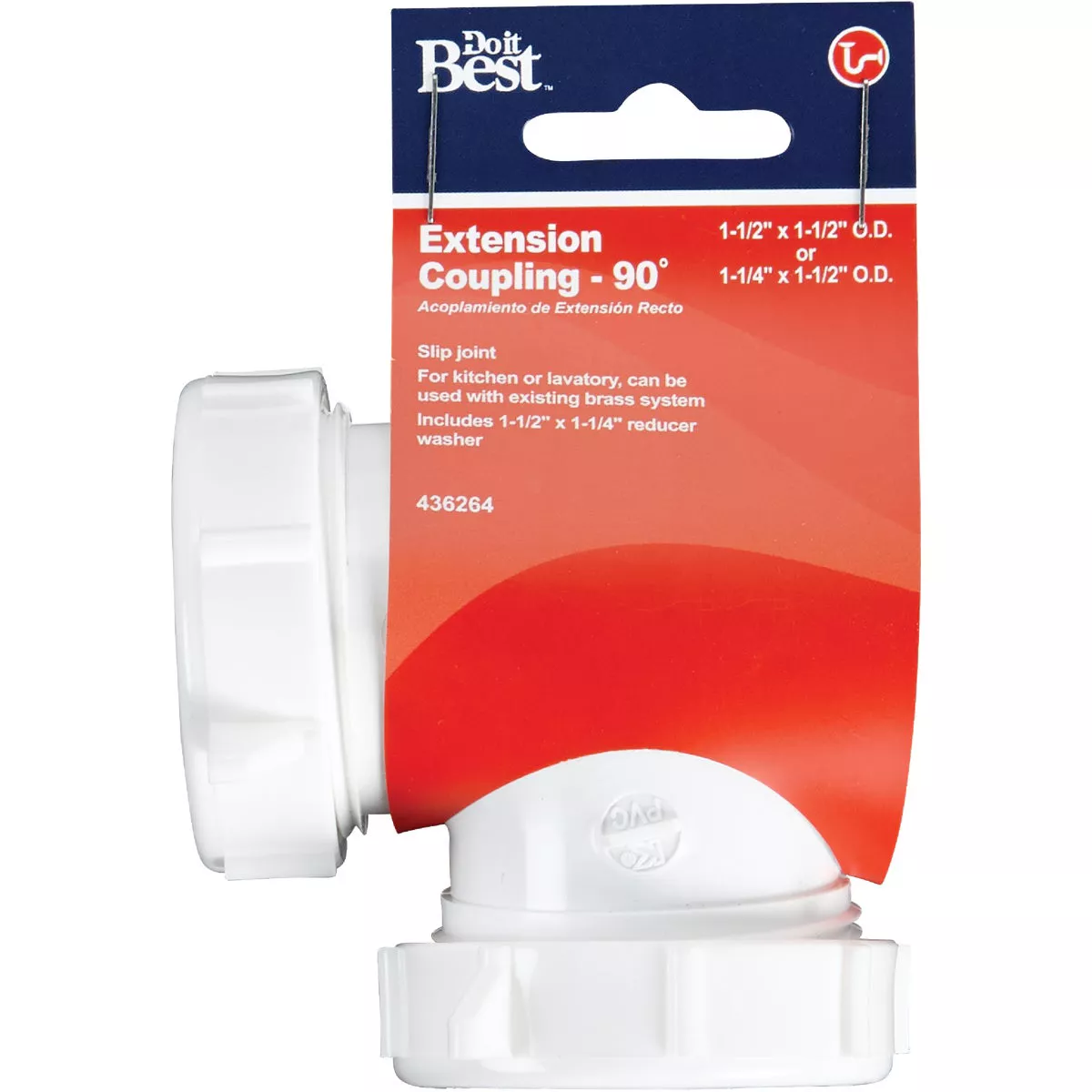 Do it Best 1-1/2 In. White PVC 90 Degree Elbow Coupling - photo 2