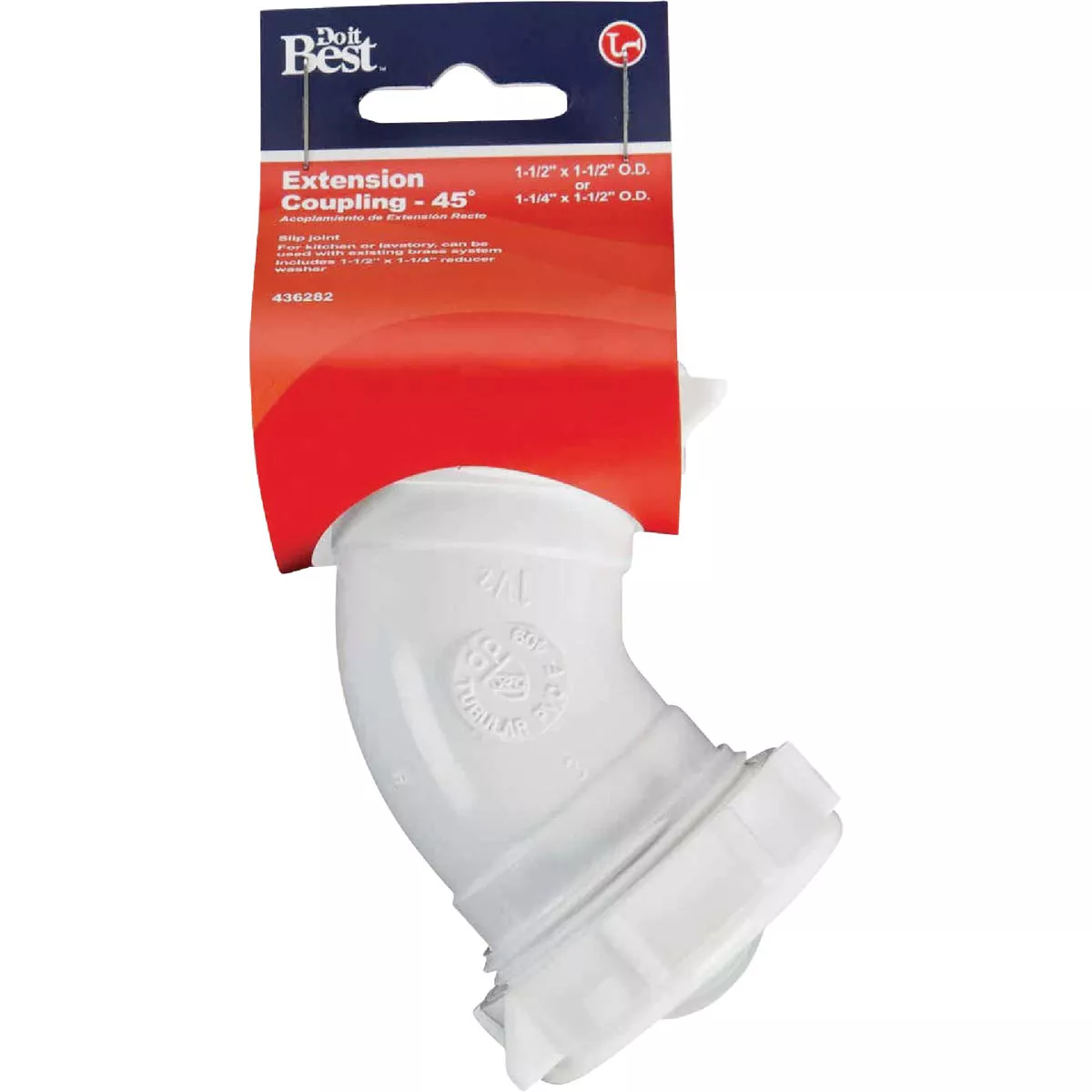 Do it Best 1-1/2 In. White PVC 45 Degree Elbow Coupling - photo 2
