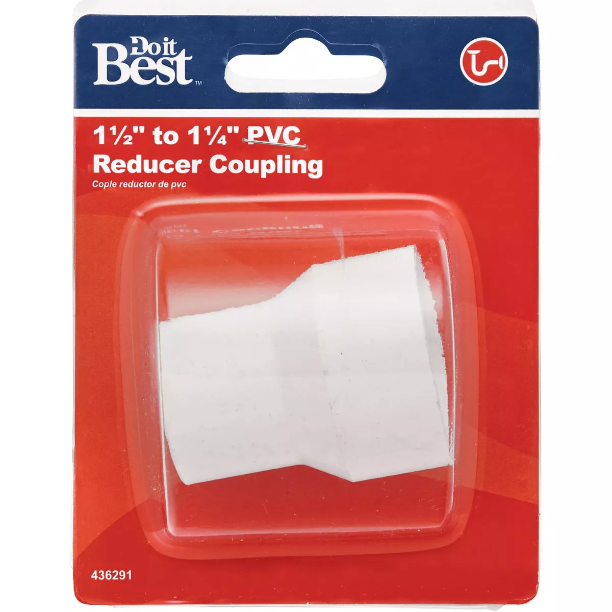 Do it Best 1-1/2 In. x 1-1/4 In. White PVC Solvent Weld Reducer Coupling - photo 2