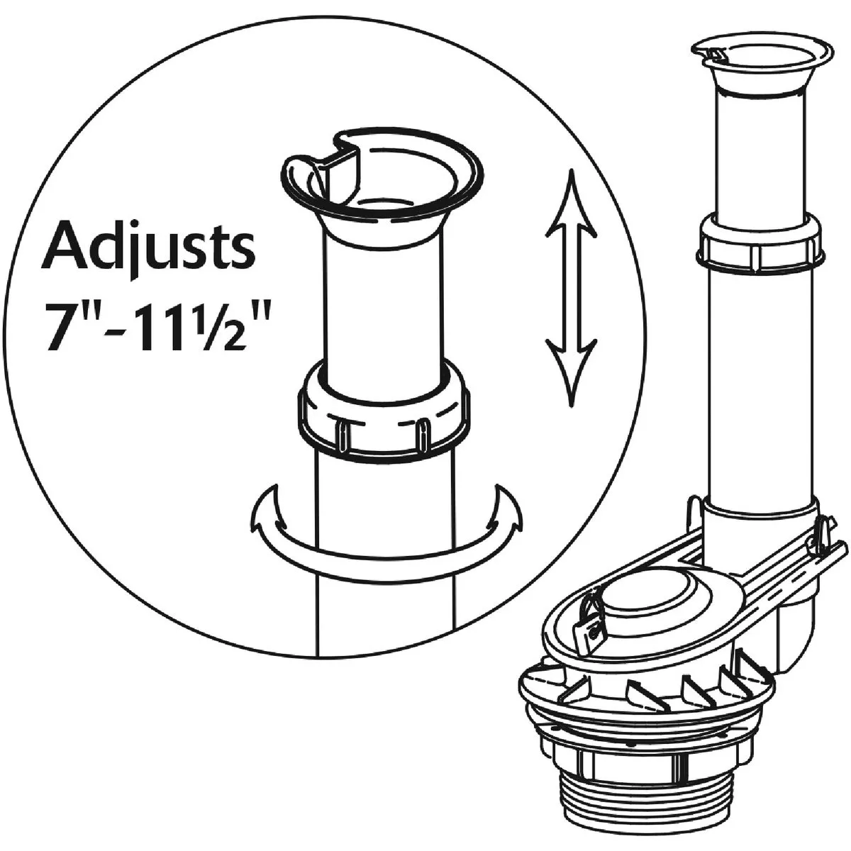 Korky 3 to 5 GPF Adjustable Flush Valve and Premium Flapper Kit - photo 5