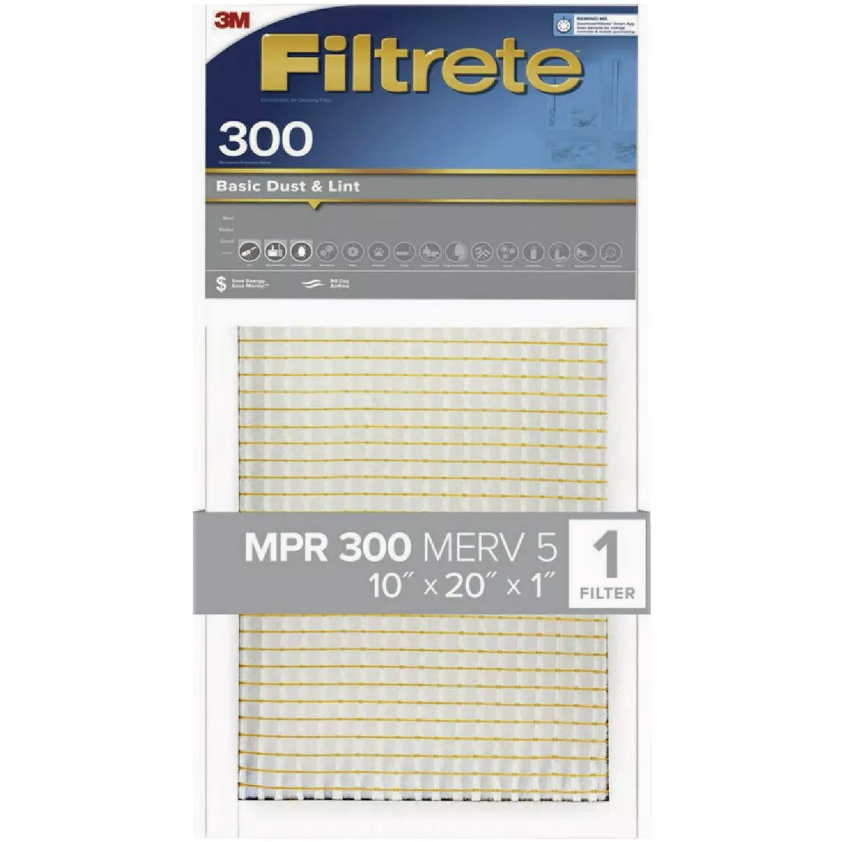 Filtrete 10 In. x 20 In. x 1 In. Basic Dust & Lint 300 MPR Furnace Filter