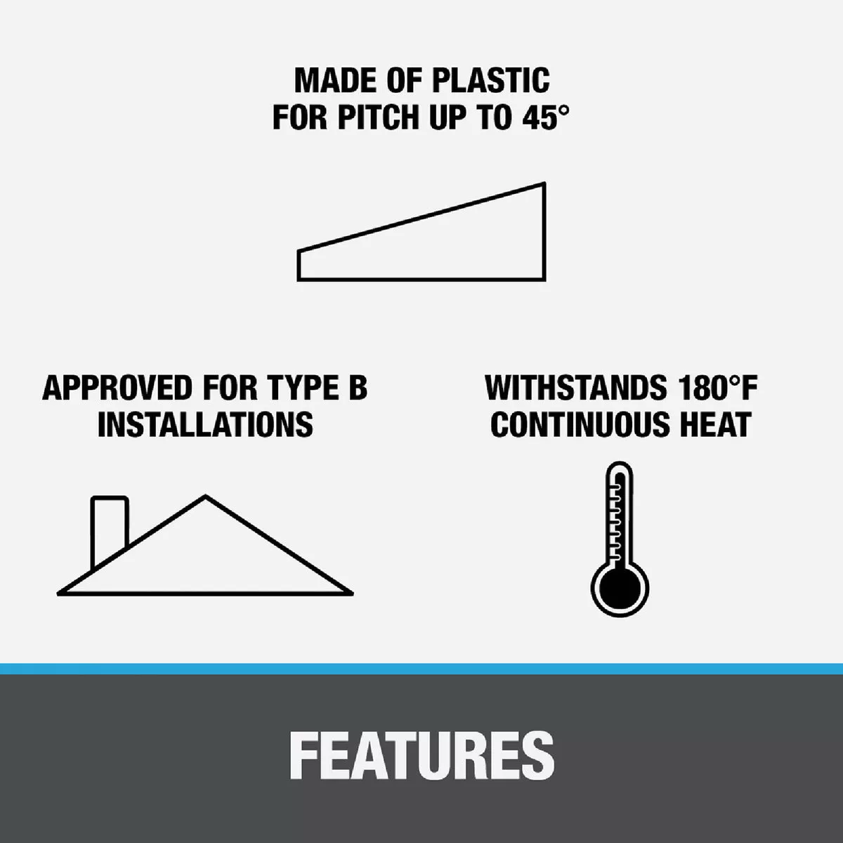Oatey No-Calk 1-1/4 In. to 1-1/2 In. Thermoplastic Roof Pipe Flashing - photo 3