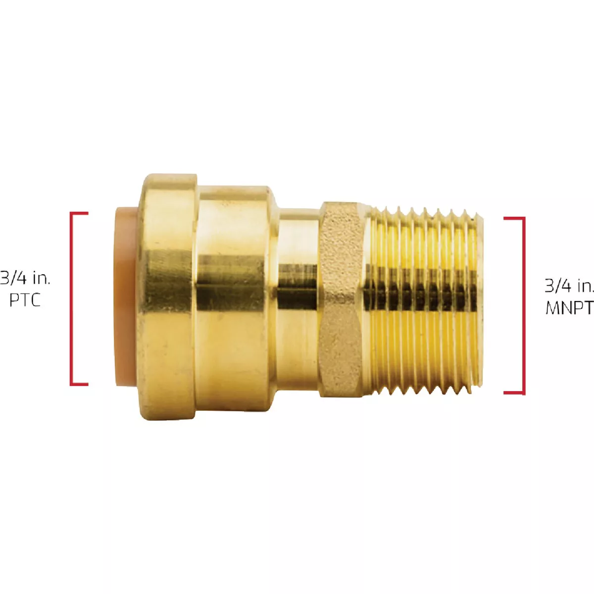 QuickFitting 3/4 In. Push-to-Connect x 3/4 In. MNPT Brass Straight Male Adapter - photo 4