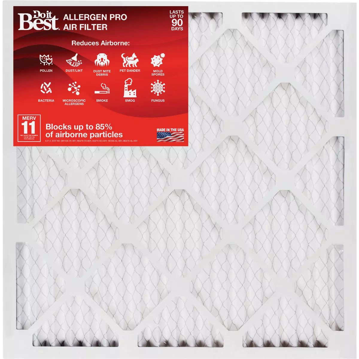 Do it Best 12 In. x 24 In. x 1 In. MERV 11 Furnace Filter