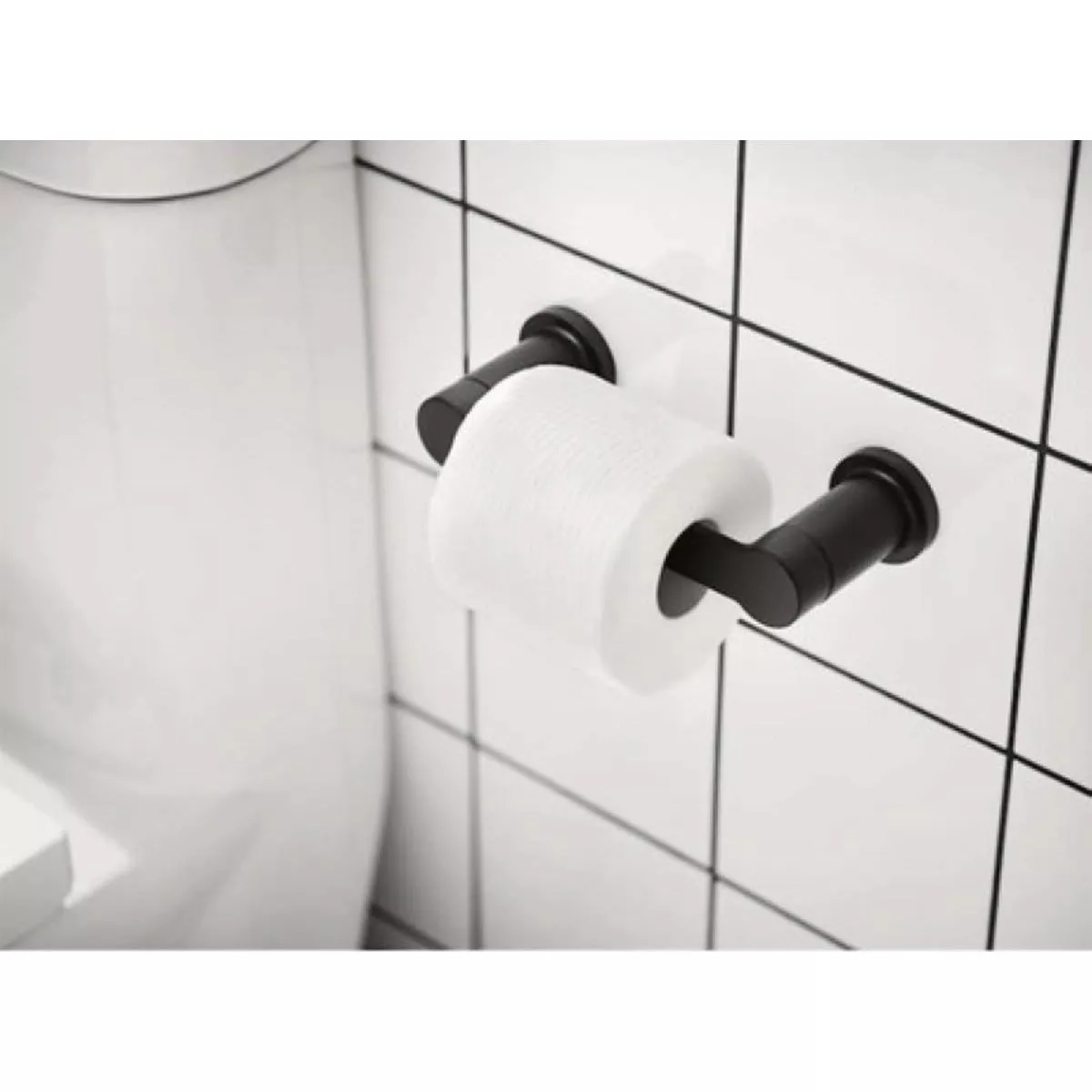 Moen Rinza Wall Mount Pivoting Toilet Paper Holder, Matte Black - photo 2